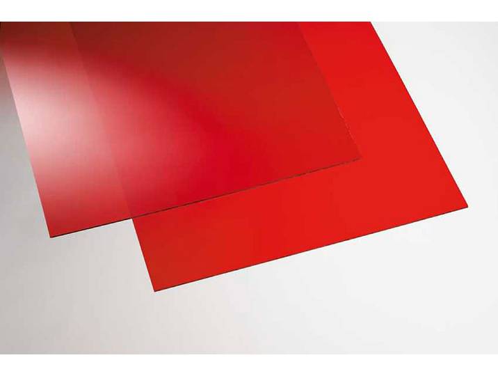 Tecolux Acrylglas Eben Glattrot 50 × 50 × 0.3 cm