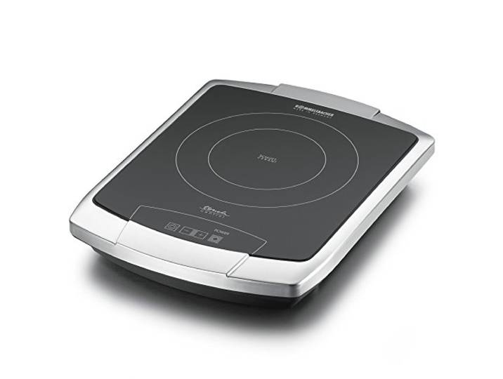 Rommelsbacher Einzelkochplatte CT 2203/TC – Made in Germany, SCHOTT CERAN® Kochfläche, 2-Kreis Heizelement, kurze Aufheizzeit, 9 Leistungsstufen, Touch Control, Edelstahl, 2200 Watt