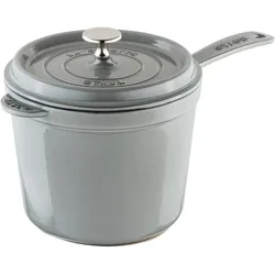 Staub Saucenpfanne m. Deckel grau 1.2 lt., 14cm, Pfanne + Kochtopf, Grau