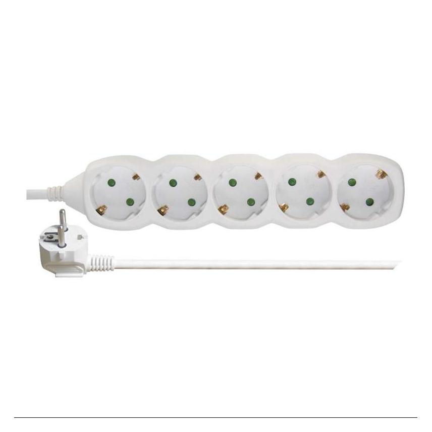 Emos Przedłużacz 5 gniazd 1.5m z uziemieniem (biały) 1.5mm (1.50 m, CEE 7/4) (P0521R)