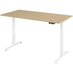 BaseLite Schreibtisch höhenverstellbar (elektrisch) »Base« 160 cm Gestell weiß braun, 160x129.5x80 cm