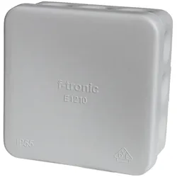 f-tronic 7340159 FR Abzweigkasten E1210, 80x80x37mm, IP55, gr/gr, o. Laschen,m. Durchstoßmembran E1210gr  - 10 Stück