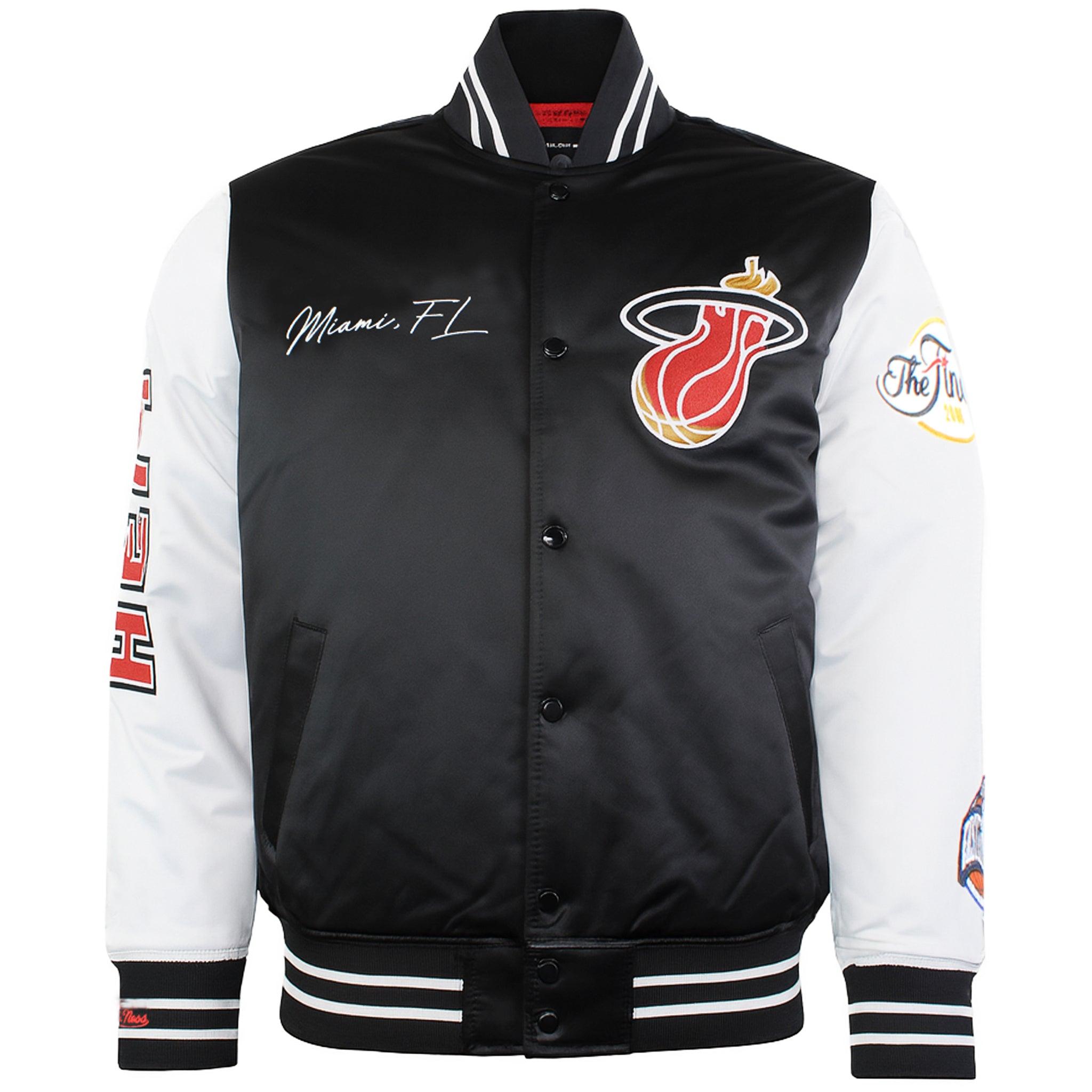 Mitchell & Ness NBA Miami Heat Herren Satin Bomberjacke
