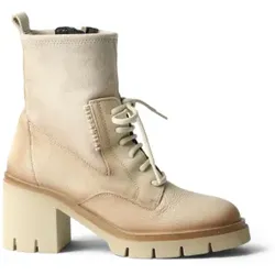 Hispanitas für Damen. HI254281 Zurich Rock Lederstiefeletten in Creme-Weiß (38), 5 bis 8 cm, Schnürsenkel, Reißverschluss, Lässig