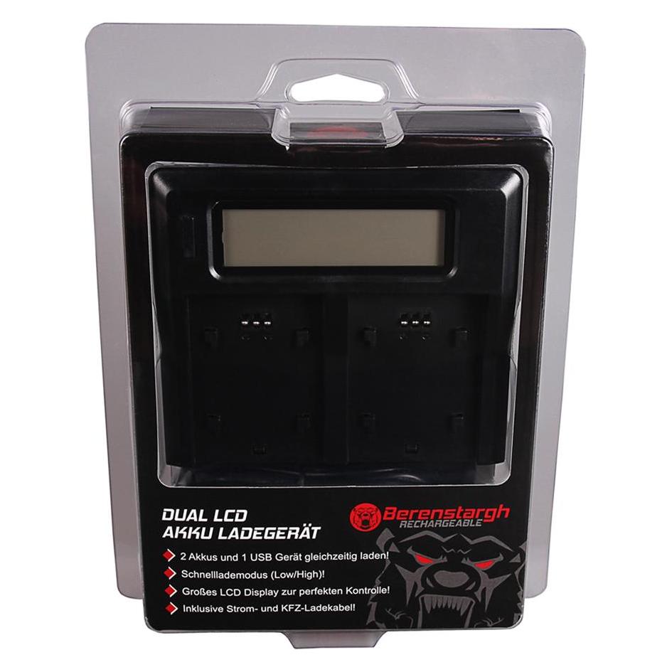 Berenstargh Dual LCD USB Ladegerät f. Leica Panasonic DMW-BMB9 V-Lux V-Lux 2 VLux 2 II Panasonic (Kamera Akku Ladegerät) (61064195)