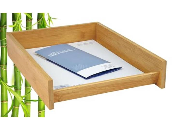 Wedo 061807 brievenbakje A4 bamboe stapelbaar, bruin