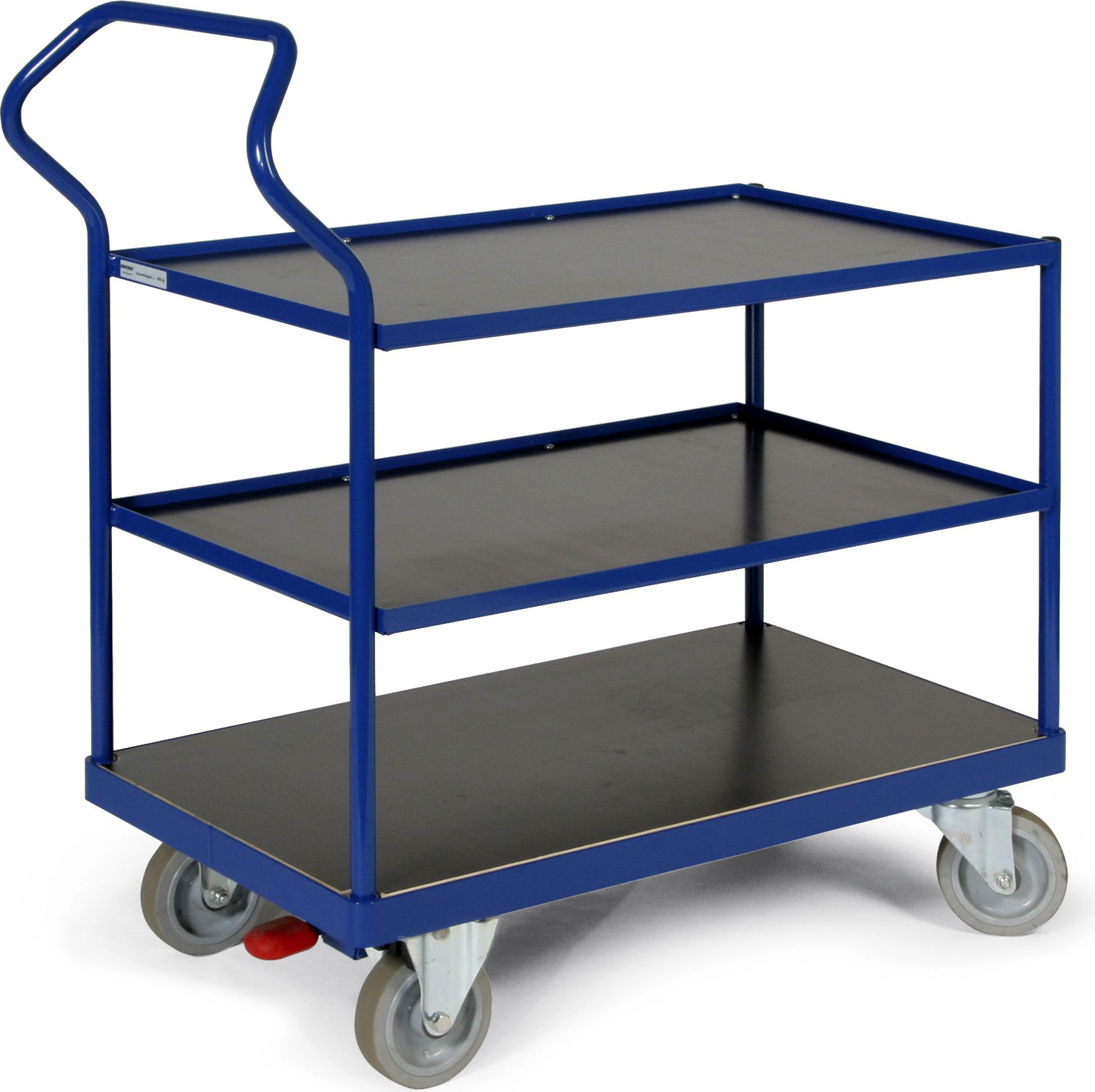 Protaurus ERGOTRUCK-Tischwagen mit 3 Ladeflächen und Schiebebügel 500kg Tragkraft 1000x600mm bündige Ladefläche