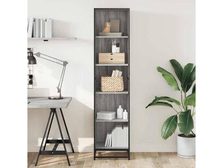 {463503}Colonne Étagère salon - Bibliothèque moderne - sonoma gris - 40x35x170 5 cm - bois d'ingénierie - poids:28.95 kg