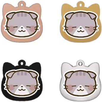 Inspire Picks Personalized Stainless Steel Pet Name Tag With Colorful Pattern Design 4 gold