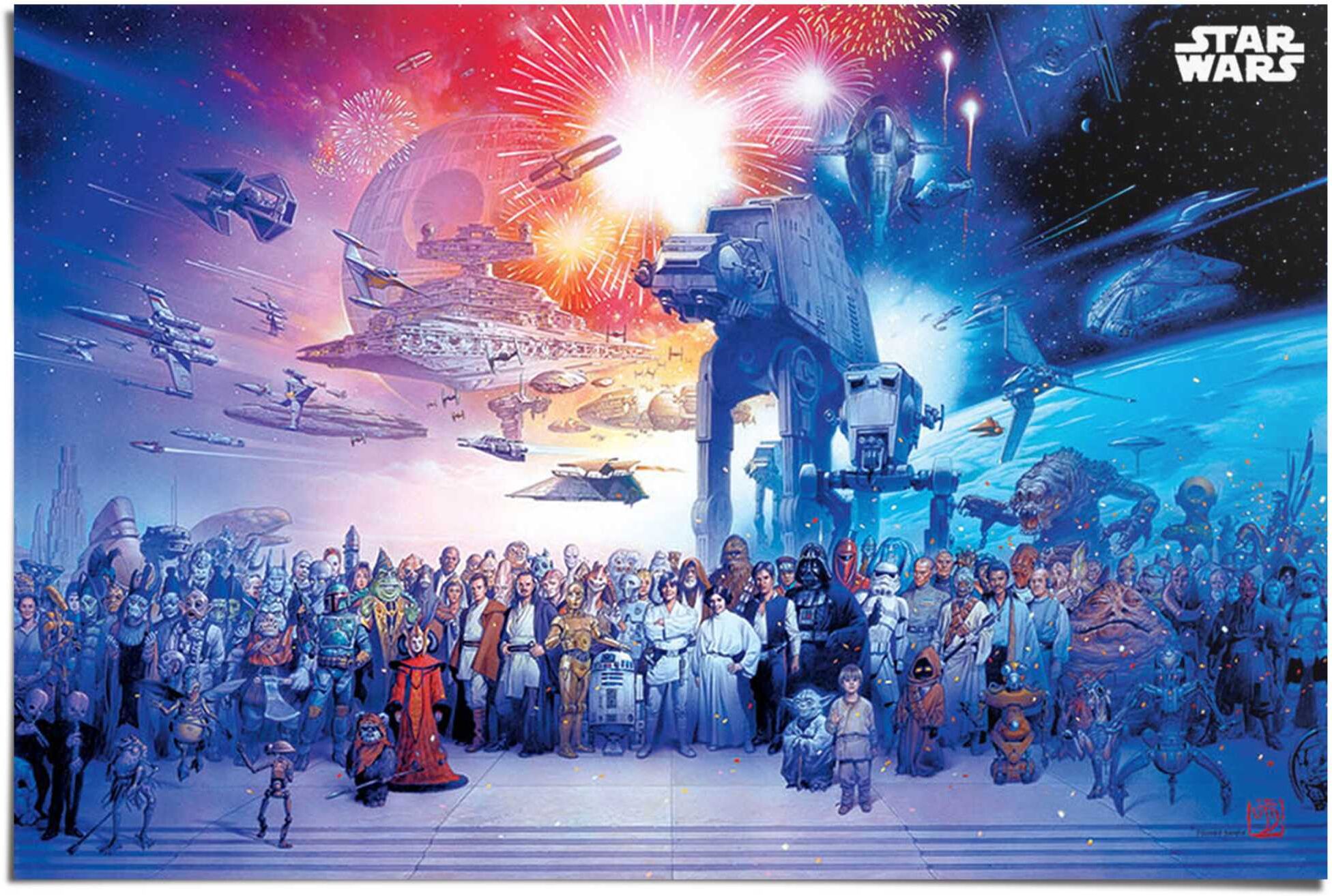 Reinders! Poster REINDERS "Star Wars - universe", blau (farbe bild(er): blau), B:91,5cm H:61cm T:0,1cm, Papier, Bilder, Poster farbe bild(er): blau B/H/T: 91,5cm x 61cm x 0,1cm