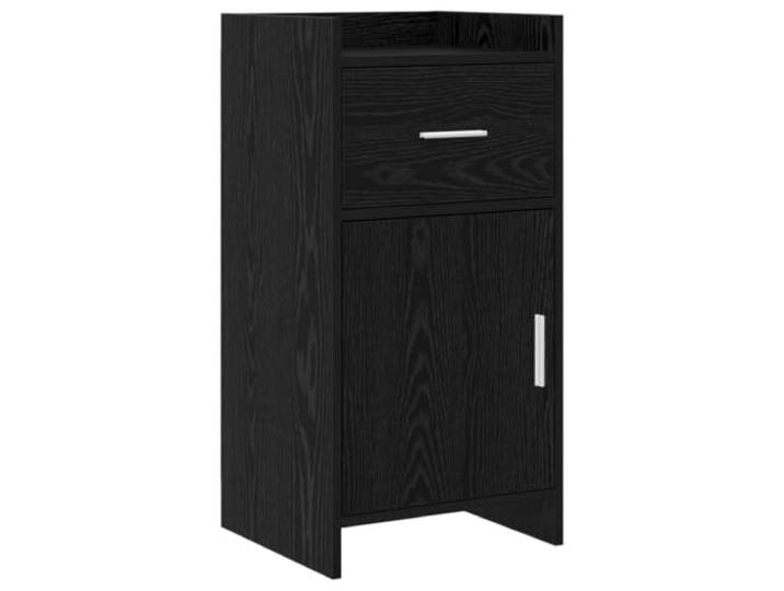 KKgypkn Sideboard Schwarze Eiche 80 cm Holzwerkstoff Metallgriffe, Fächer und Schubladen, für Esszimmer Wohnzimmer Flur