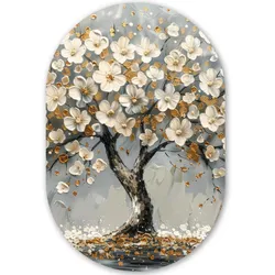 WANDBILD Baum - Gold - Blumen - Abstrakt - Kunst Deko Groß 80x120 cm