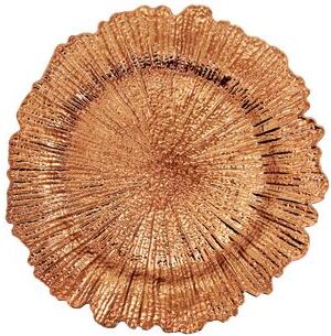 Saro Lifestyle Starburst Charger Plates (Set of 4) - Textured Radiating Edge Tabletop Chargers for Dining Table, Place Settings