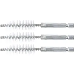 BGS Nylonbürste 14 mm Antrieb Außensechskant 6,3 mm (1/4") 3tlg. - 3078-14-N