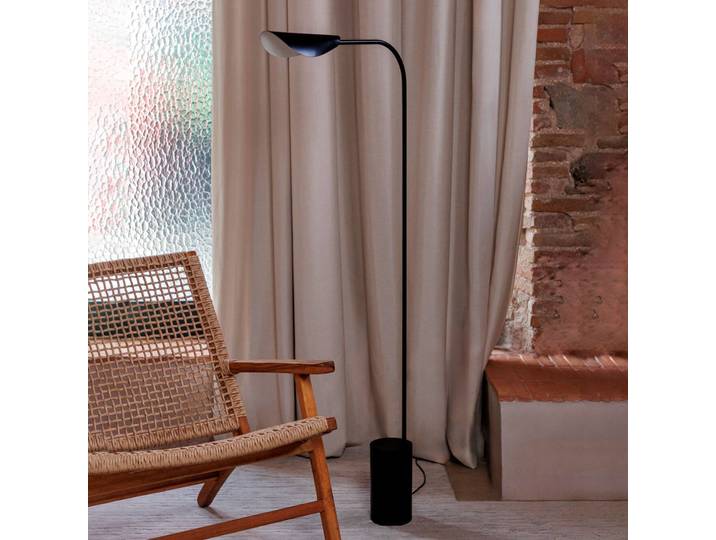 FARO BARCELONA Stehlampe Liggera, schwarz, für Wohn- / Esszimmer, Metall, Modern, Stehlampe