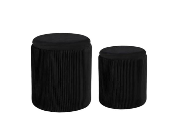 DANNMPX Sitzhocker Wohnzimmer 1 Set Vielseitiger Fußhocker Weich Gepolstert Versteckter Stauraum Zusätzliche Sitzplätze(Black)