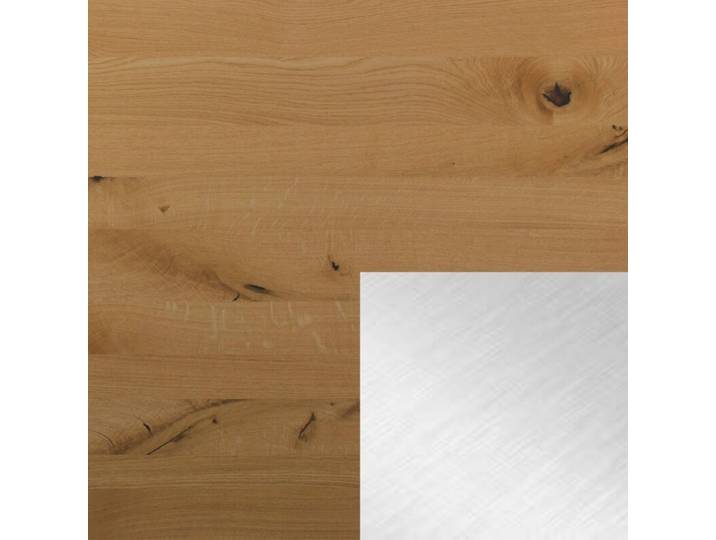 Willisau Prato Esstisch mit Tischplatte Holz - Eiche natur mit Charaktermerkmalen - Aluminium natur gebürstet - 180 Modern, Natur