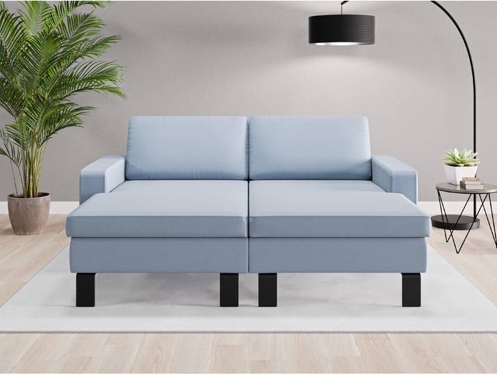 Loveseat Rio - Blau (Taubenblau) - Feiner Mikrofaserstoff