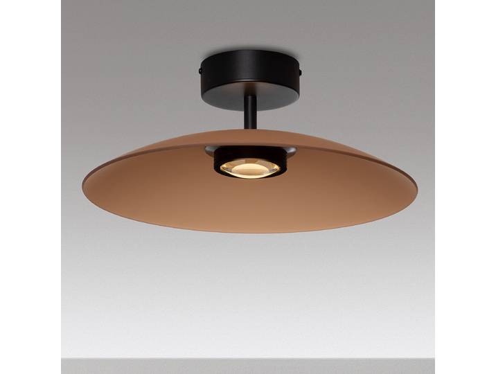 Plafonnier Polifemo Ø 40cm Marron/Marron aluminium / verre coloré LED non-remplaçables Module LED