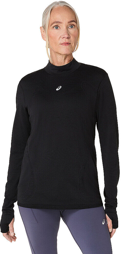 ASICS Damen Laufshirt Road Winter Seamless schwarz   XS W
