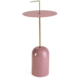 Beistelltisch Tulasi aus Metall, modern rundes Design, rosa goldfarben, für Dein Zuhause