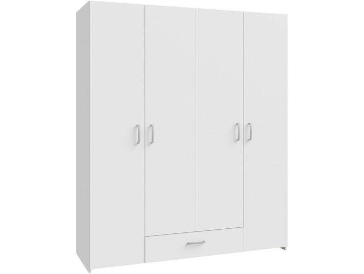 FORTE Kleiderschrank Econobox Drehtürenschrank, zeitloses Design mit alufarbigen Griffen.