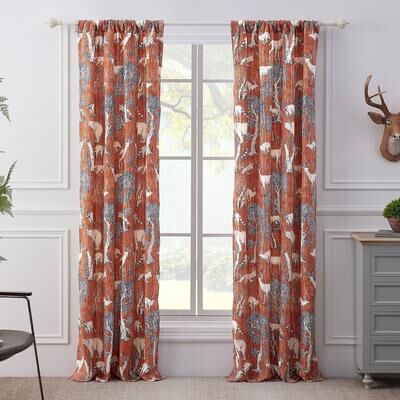 Barefoot Bungalow Menagerie Curtain Panels (Set of 2) - 84 x 84 inches