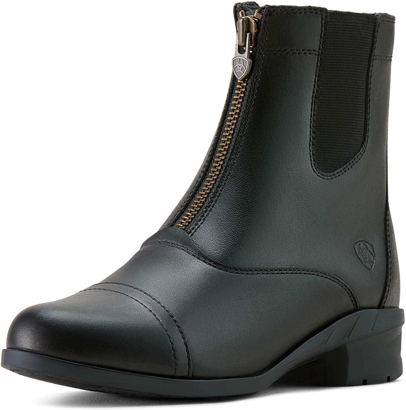 Women's Scout Zip Paddock Boots in Black Leather, Size: 7.5 B / Medium by Ariat