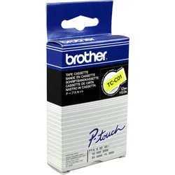 Brother P-Touch Band TC-C01  schwarz auf signal gelb  12mm / 6,7m  laminiert