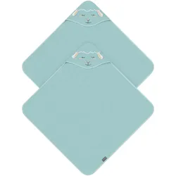 Normani, Babybadetuch, 2x Baby Wickeltücher aus Bio-Baumwolle (80 x 80 cm)