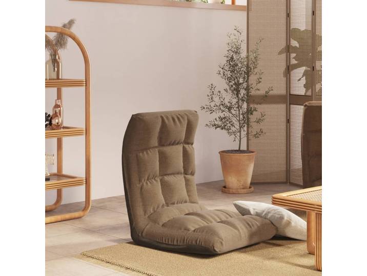vidaXL Bodenstuhl Faltbar Taupe Stoff