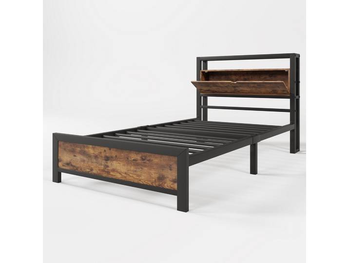 EINZELBETT Schwarz 100/220/95 cm