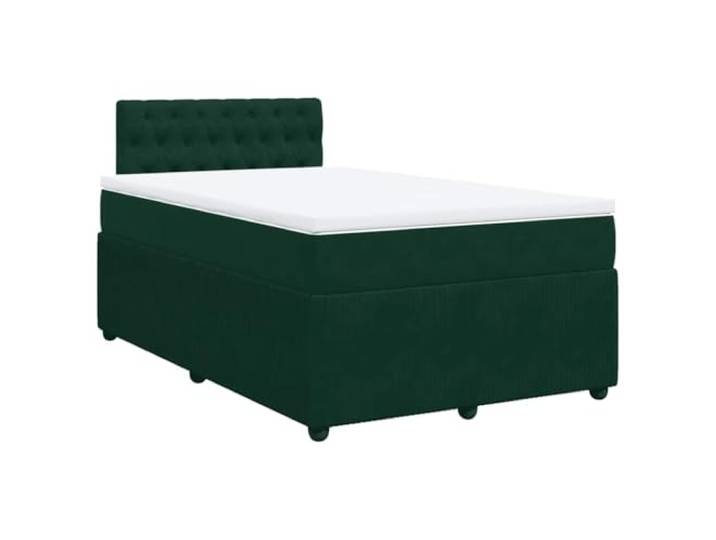 vidaXL Boxspringbett mit Matratze Dunkelgrün 120x200 cm Samt
