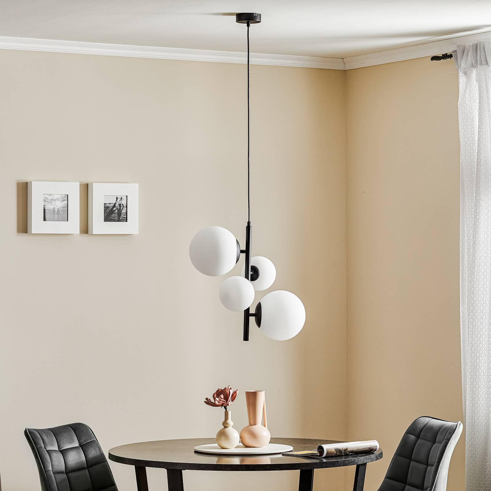 Hängeleuchte Dione ALDEX, dimmbar, schwarz, für Wohn- / Esszimmer, Glas, Modern, Hängelampe