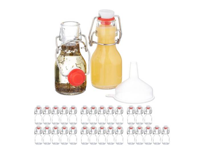 Relaxdays Glazen flesjes met beugelsluiting set