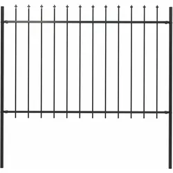 vidaXL Gartenzaun mit Speerspitze Stahl 181 x 120 cm Schwarz