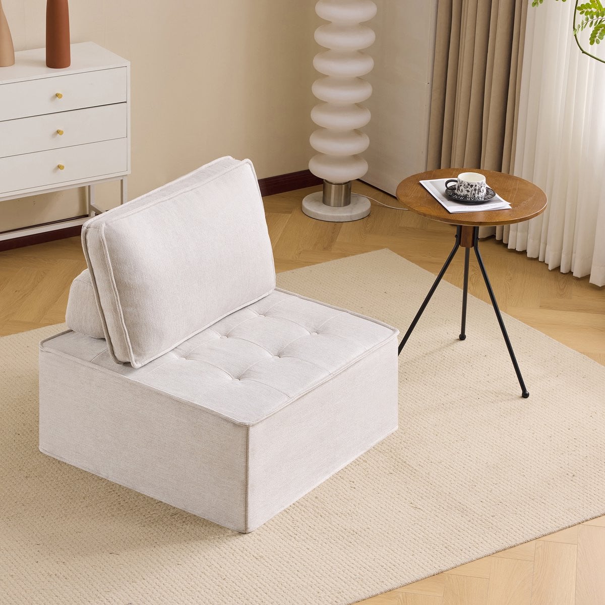 HAUSS SPOLE Modulaire Sofa - Enkel Zitmodule - Linnen Beige