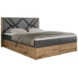 BOXBETT GUNAR - 180/200 Dunkelgrau Kunstleder - H3