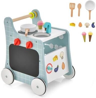 6 in 1 Wooden Baby Walker w/Shape Sorter & Develop Motor Skills