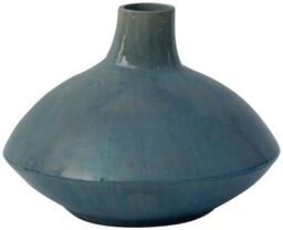 "Artissance 13.4"" Vintage Style Blue-Green Ceramic Vase Short (Finish Vary) - 13.4"" L x 13.4"" W x 10.2"" H"