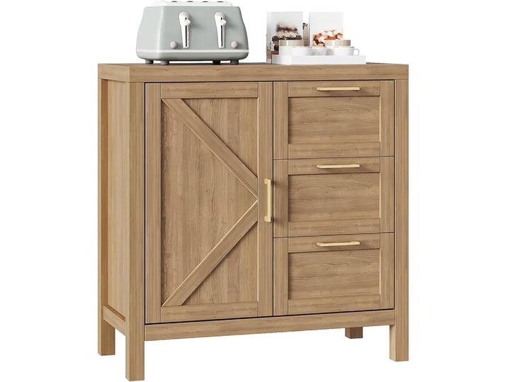 Buffet avec rangement, meuble buffet moderne de 35,4 pouces avec rangement, console de table buffet de ferme, cabine de bar à café