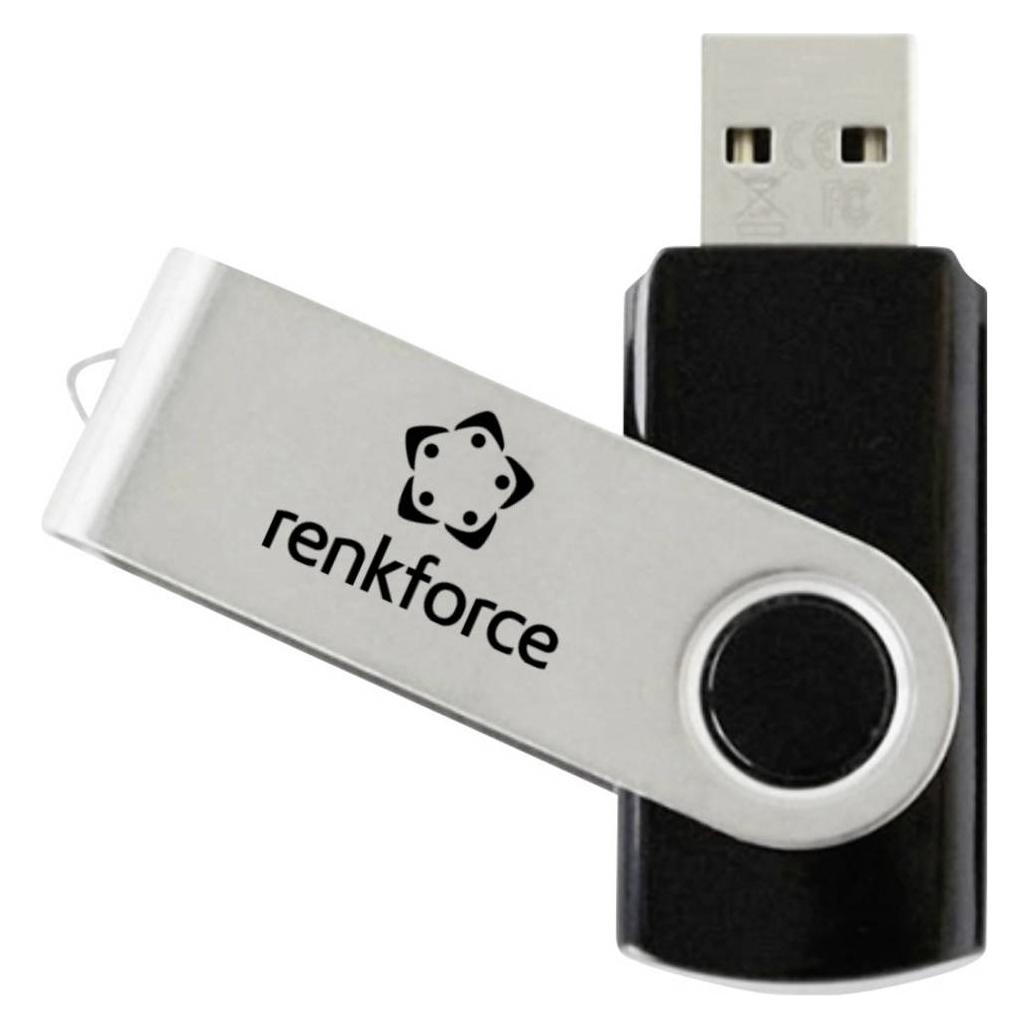 Renkforce RF-USBS-180 1GB USB 2.0 Stick USB-Stick 1 GB Schwarz-Silber RF-755759 (1 GB, USB-A) (RF-7557590)
