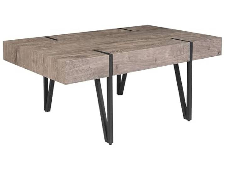 Beliani Couchtisch dunkler Holzfarbton MDF-Platte 100 x 60 cm Adena
