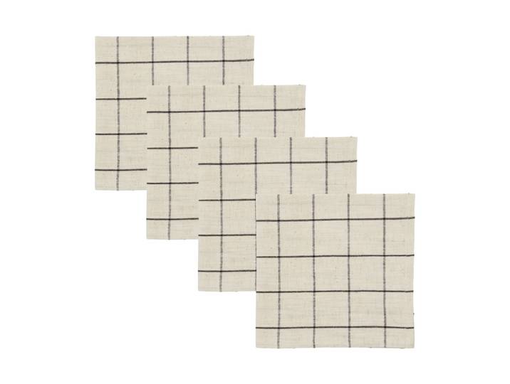 House Doctor Serviette en tissu Join 40x40 cm 4 pièces Noir-off white