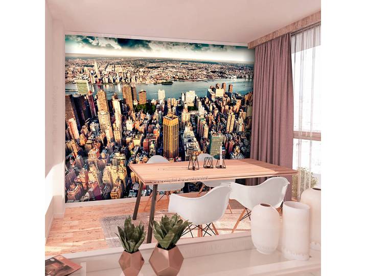 home24 Fotobehang Bird's Eye View of New York 450 x 315cm