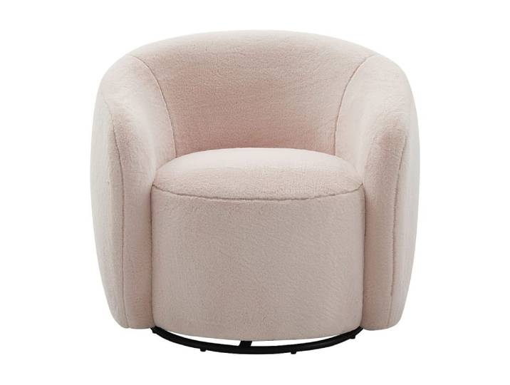 Fauteuil droit fourrure synthétique rose