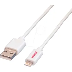 ROLINE 11028322 - Sync- & Ladekabel, USB-A -> Lightning, 1,8 m, weiß