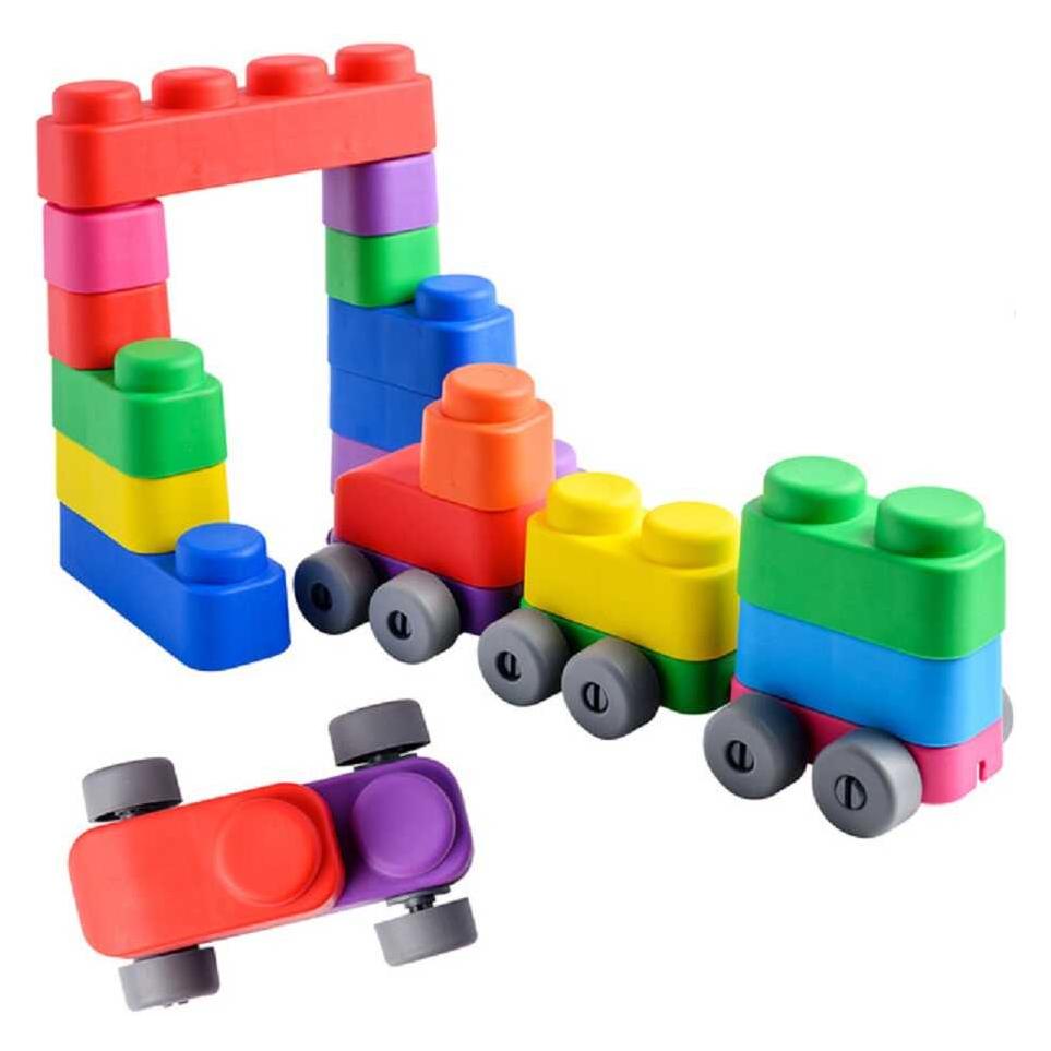 Activity Board Spielzeug, Lernspielzeug, weiche Blöcke und Räder - 15 Blöcke und 12 Räder Lernspielzeug (21968664)