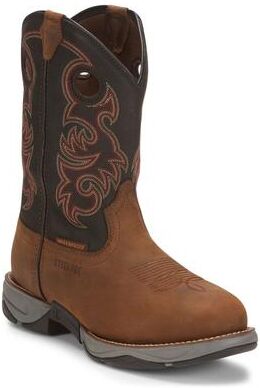 "Tony Lama Junction 11"" WP Square Steel Toe - Mens 11 Brown Boot D"