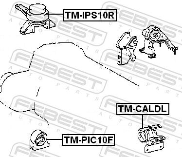 Febest Lagerung, Motor Tm-Pic10f Vorne Für Toyota